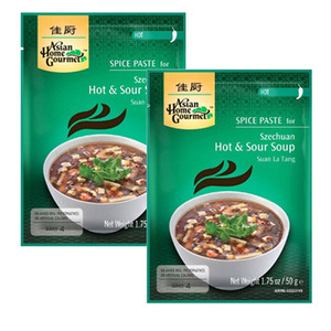 Asian Home Gourmet Spice Paste for Szechuan Hot & Sour Soup 2 Pack (50g Per Pack)