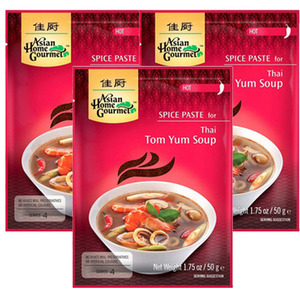 Asian Home Gourmet Spice Paste for Thai Tom Yum Soup 3 Pack (50g Per Pack)