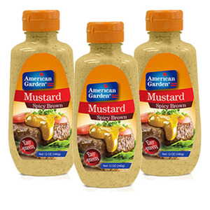 American Garden Spicy Brown Mustard 3 Pack (340g Per Bottle)