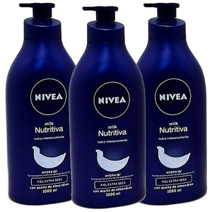Nivea Milk Nutritiva Lotion 3 Pack (1L per bottle)