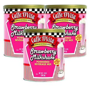 Caffe D'Vita Strawberry Milkshake 3 Pack (396.9g Per Can)