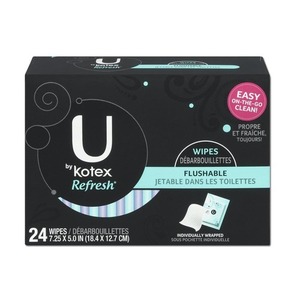 Kotex Refresh Flushable Wipes 24 Count