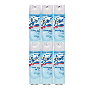 Lysol Crisp Linen Scent Disinfectant Spray 6 Pack (510g per can)