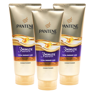 Pantene 3 Minute Miracle Total Damage Control Conditioner 3 Pack (300ml per bottle)