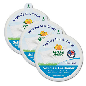 Citrus Magic Pure Linen Solid Air Freshener 3 Pack (227g per pack)