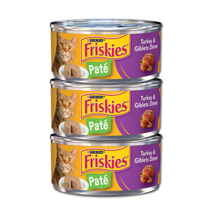 Purina Friskies Pate Turkey & Giblets Dinner 3 Pack (156g per can)