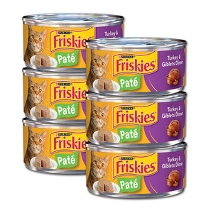 Purina Friskies Pate Turkey & Giblets Dinner 6 Pack (156g per can)