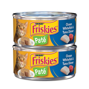 Purina Friskies Pate Ocean Whitefish & Tuna Dinner 2 Pack (156g per can)