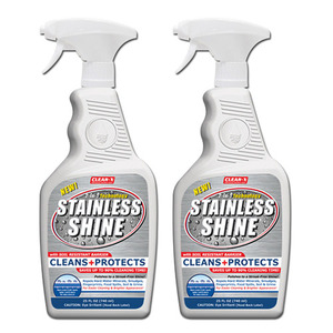 Clean-X Stainless Shine Cleans + Protects 2 Pack (740ml per pack)