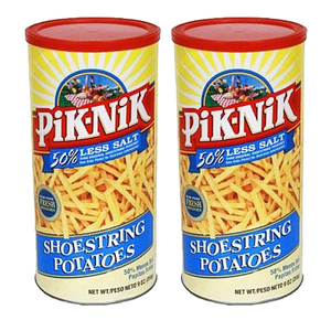 Pik-Nik 50% Less Salt Shoestring Potatoes 2 Pack (255g per pack)