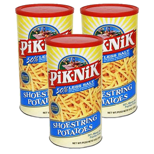 Pik-Nik 50% Less Salt Shoestring Potatoes 3 Pack (255g per pack)