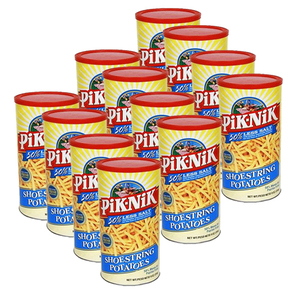Pik-Nik 50% Less Salt Shoestring Potatoes 12 Pack (255g per pack)