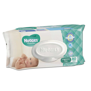 Huggies Fragrance Free Thick Baby Wipes 80's