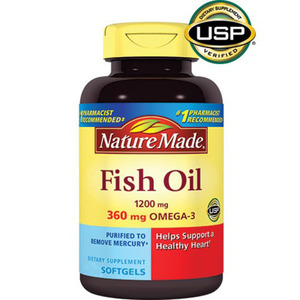 Nature Made Fish Oil Liquid Softgels Dietary Supplement 1200mg 200ct