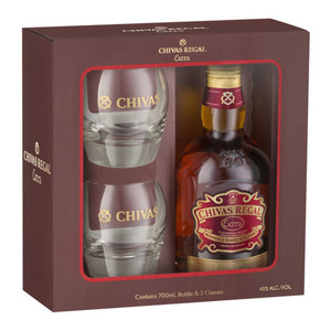 Chivas Regal Extra Blended Scotch Whisky with Glass 3 Pack (700ml per Bottle)