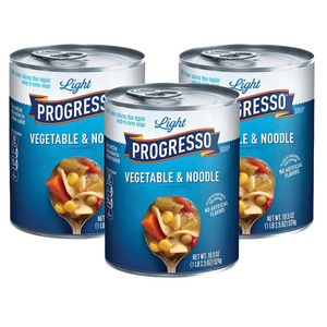 Progresso Light Vegetable & Noodle Soup 3 Pack (524g per Can)