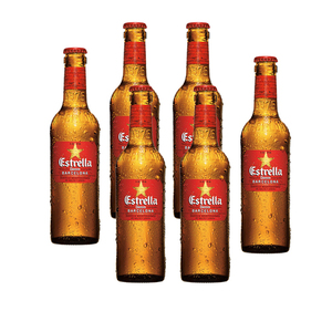 Estrella Damm Lager Beer 6 Pack (750ml per Bottle)