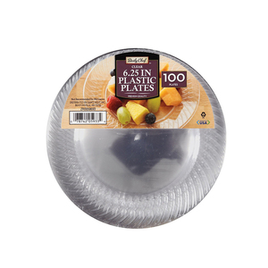 Daily Chef Clear Plastic Plates 6.25 Inch 100's