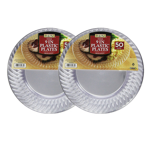 Daily Chef Clear Plastic Plates 9 Inch 2 Pack (50's per pack)