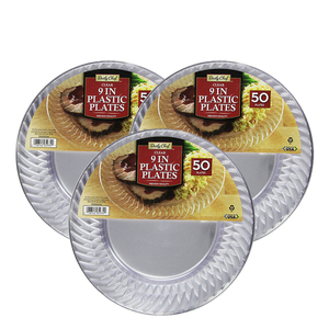 Daily Chef Clear Plastic Plates 9 Inch 3 Pack (50's per pack)