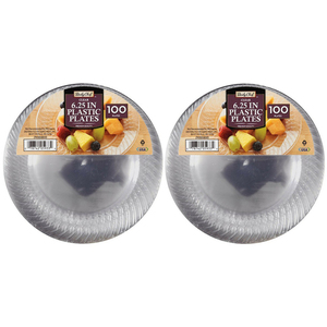 Daily Chef Clear Plastic Plates 6.25 Inch 2 Pack (100's per pack)