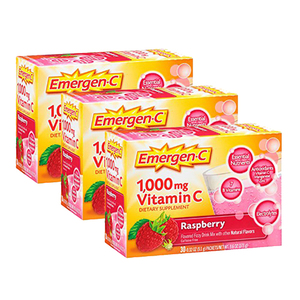 Emergen-C 1000mg Vitamin C Raspberry Dietary Supplement 3 Pack (30's per Pack)
