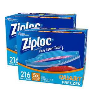 Ziploc Freezer Quart 2 Pack (216's per pack)
