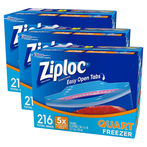 Ziploc Freezer Quart 3 Pack (216's per pack)