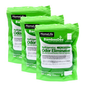 Homelife BambooDeo Refrigerator Odor Eliminator 3 Pack (2's per pack)