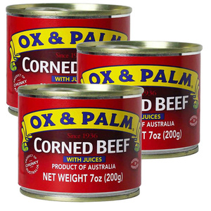 Ox & Palm Corned Beef 3 pack (200g per Can)