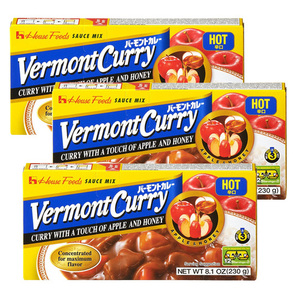 House Foods Vermont Curry Touch of Apple & Honey Hot 3 Pack (230g per Pack)