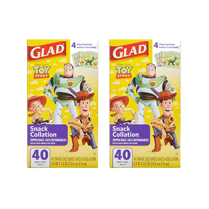 Glad Zipper Snack Toy Story Bags 2 Pack (40's per pack)