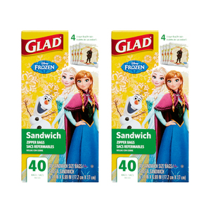 Glad Zipper Sandwich Princess Bags 2 Pack (40's per pack)