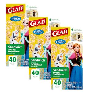 Glad Zipper Sandwich Princess Bags 3 Pack (40's per pack)