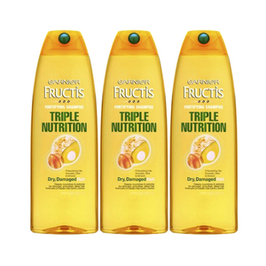 Garnier Fructis Triple Nutrition Shampoo 3 Pack (384.4ml per pack)
