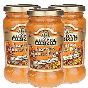Filippo Berio Tomato and Ricotta Pesto 3 Pack (190g per Bottle)