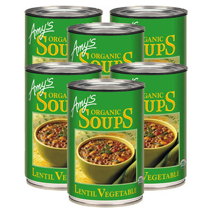 Amy's Organic Soups Lentil Vegetable 6 Pack (400g per Can)