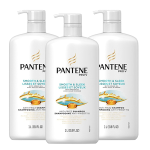 Pantene Smooth And Sleek Shampoo 3 Pack (1L per pack)