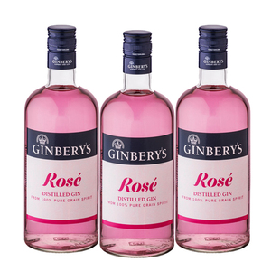 Ginbery's Rose Distilled Gin 3 Pack (700ml per Bottle)