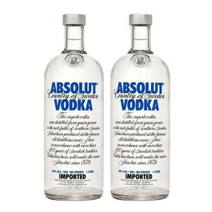 Absolut Vodka 2 Pack (1L per Bottle)