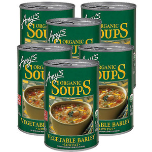 Amy's Organic Soups Low Fat Vegetable Barley 6 Pack (400g per Can)
