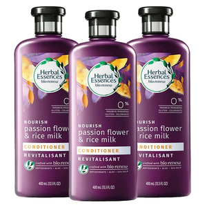 Herbal Essences Nourish Passion Flower & Rice Milk Conditioner 3 Pack (400ml per pack)