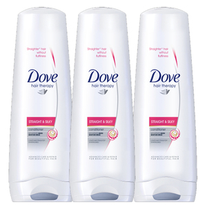 Dove Straight & Silky Conditioner 3 Pack (335ml per pack)