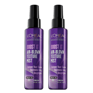 L'Oreal Paris Advanced Hairstyle Strong Hold Boost It Air-Blown Texture Mist 2 Pack (124ml per pack)