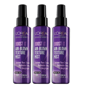 L'Oreal Paris Advanced Hairstyle Strong Hold Boost It Air-Blown Texture Mist 3 Pack (124ml per pack)