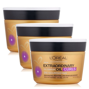 L'Oreal Paris Advanced Haircare Extraordinary Oil Curls Re-Nourish Mask 3 Pack (251ml per pack)