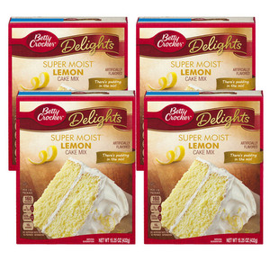 Betty Crocker Super Moist Cake Mix Lemon 4 Pack (432g per Pack)