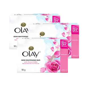Olay Skin Whitening Bar W/Rose & Milk 3 Pack (90g per pack)