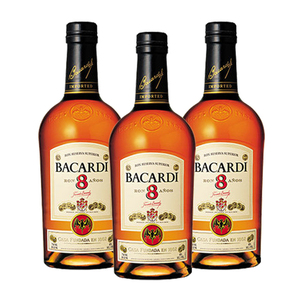 Bacardi 8 Year Old Rum 3 Pack (750ml per Bottle)