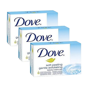 Dove Gentle Exfoliating Soft Peeling Beauty Bar Soap 3 Pack (100g per pack)